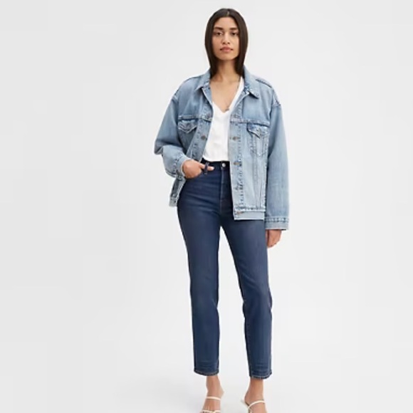 Levi’s Wedgie Icon High Rise Ankle Jeans Tapered Leg Dark Wash Size 25 NWT - Picture 4 of 15